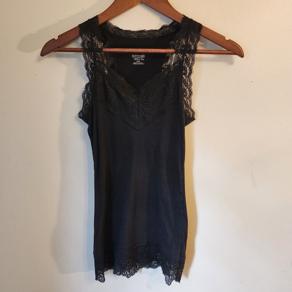 Mossimo Lace Trim Cami Tank Top Size XS Romantic Dark Feminine Casual